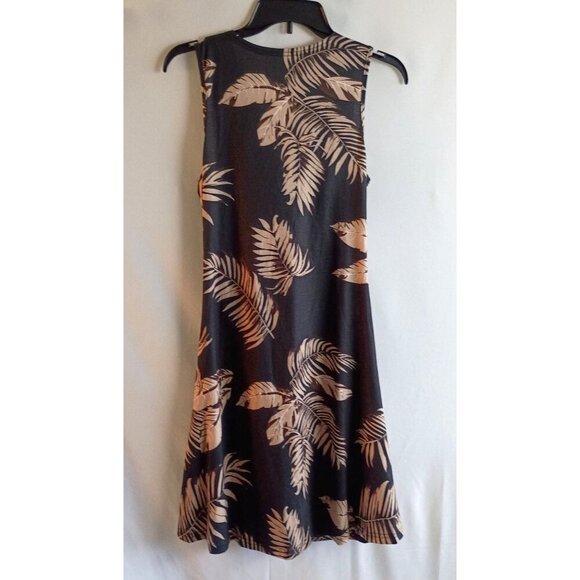 SHEIN LUNE Tropical Print Twist V-Neck Sleeveless Dress M Vacation Vibes - Picture 4 of 8